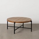 COFFE TABLE NATURAL-BLACK METAL-WOOD 89 X 89 X 42,50 CM thumbnail