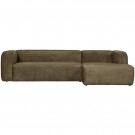 WOOOD BEAN CORNER SOFA RIGHT STRUCTURE VELVET MOSS thumbnail