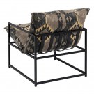 Lenestol svart-taupe stoff-metall 70x84x86 thumbnail