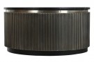 COFFEE TABLE BRASS MARBLE 98X98X48 SILVER thumbnail