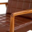 Lenestol brunt teak tre skinn 68x78x82 thumbnail