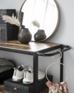 Reol m. 4 hjul, Svart / tre thumbnail