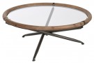 COFFEE TABLE SPRUCE GLASS 100X100X40 NATURAL thumbnail