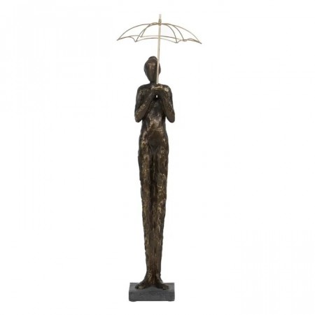 FIGURE WOMAN COPPER RESIN DECORATION 18 X 16 X 63 CM