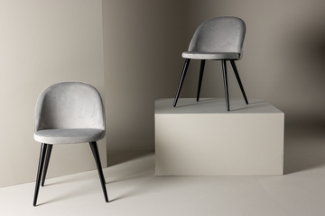 Velvet 2pk spisestol grå