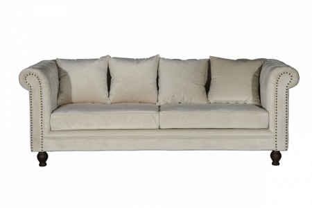 Velvet 3-seter sofa beige 