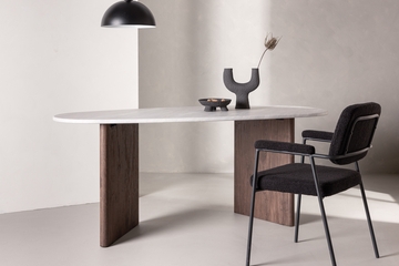 Grönvik ovalt spisebord 180 x 90 lysegrått