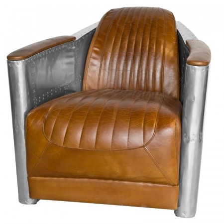 Airplane Arm Chair leather SORT ELLER BRUNT skinn