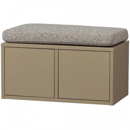 WOOOD TURNER STORAGE BENCH PINE MUD WITH SEATCUSHION KHAKI [fsc]